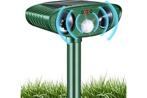 YOOYHHOME Cat Repellent Outdoor,Solar Animal Repeller Ultrasonic Cat Deterrent with PIR Motion Sensor Waterproof Pest Repeller Animal Deterrent for Garden Yard Stray Cats,Deer,Skunks,Raccoon Birds Squirrels