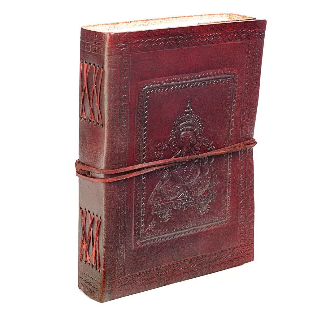 Paper High Ganesh Leather Journal | 13.5cm x 18.5cm | Handmade, Fair Trade & Eco Friendly Leather Bound Notebook Alternative For Men and Women