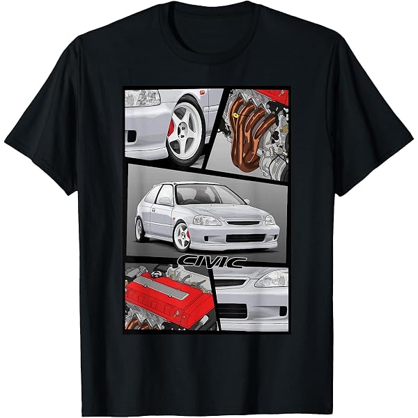 thumbnail interactive-video image 1 of Gildan Soft Style Men's T-Shirt – Honda Civic Si V-TEC DOHC Type R RSX JDM Graphic 1 of 6