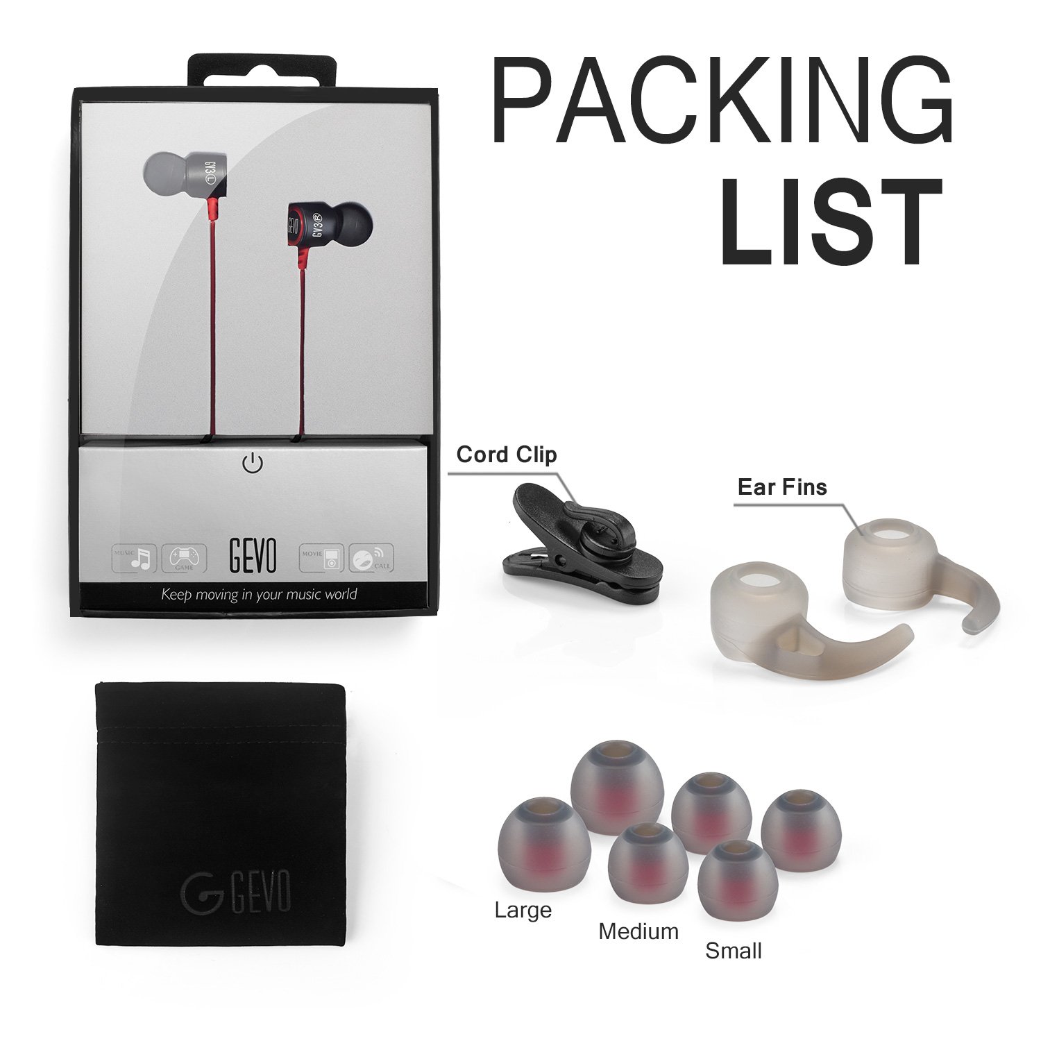 Zakitane In-Ear Earbud Sport Earphones Noise Isolating Headphones with Microphone Stereo Bass Dynamic Crystal Clear Sound, Ergonomic Comfort-Fit, for iPhone 6 / 6 Plus /5 / 5c /SE 4 and Android Phones (Black&Red)