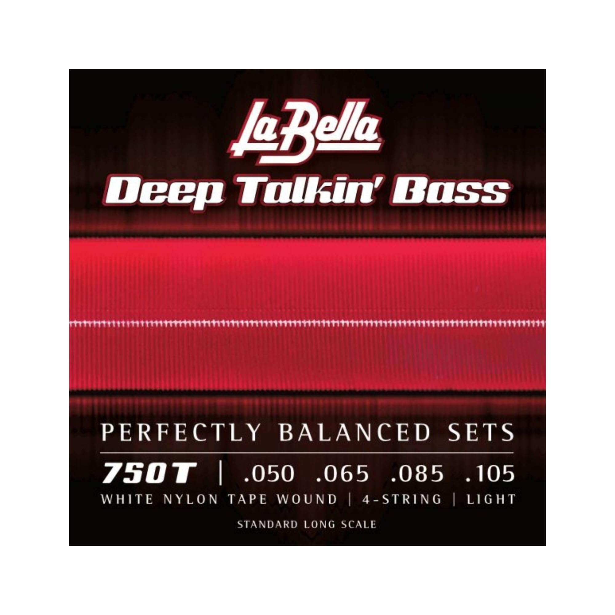 La Bella Bass 750T White Nylon 050/105