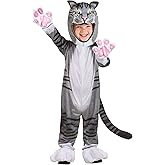 Curious Cat Costume for Toddlers - Jumpsuit, Hood, Mitts, and Shoe Covers
