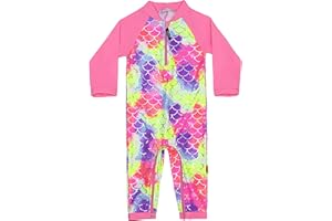 weVSwe Baby Girl Toddler Rash Guard Swimsuit Sun Protection Beachwear Zipper Bathing Suit 0-3 Years