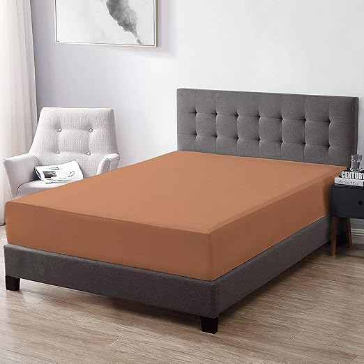 Trance Home Linen Cotton Terry Fabric Waterproof Mattress Protector (Brown, 72x24-inch)