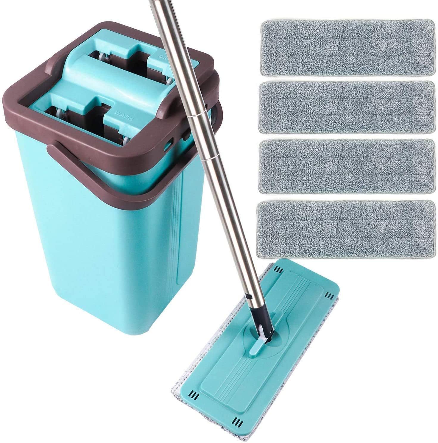 Floor Mop and Bucket Set for Home Floor Cleaning, Hands