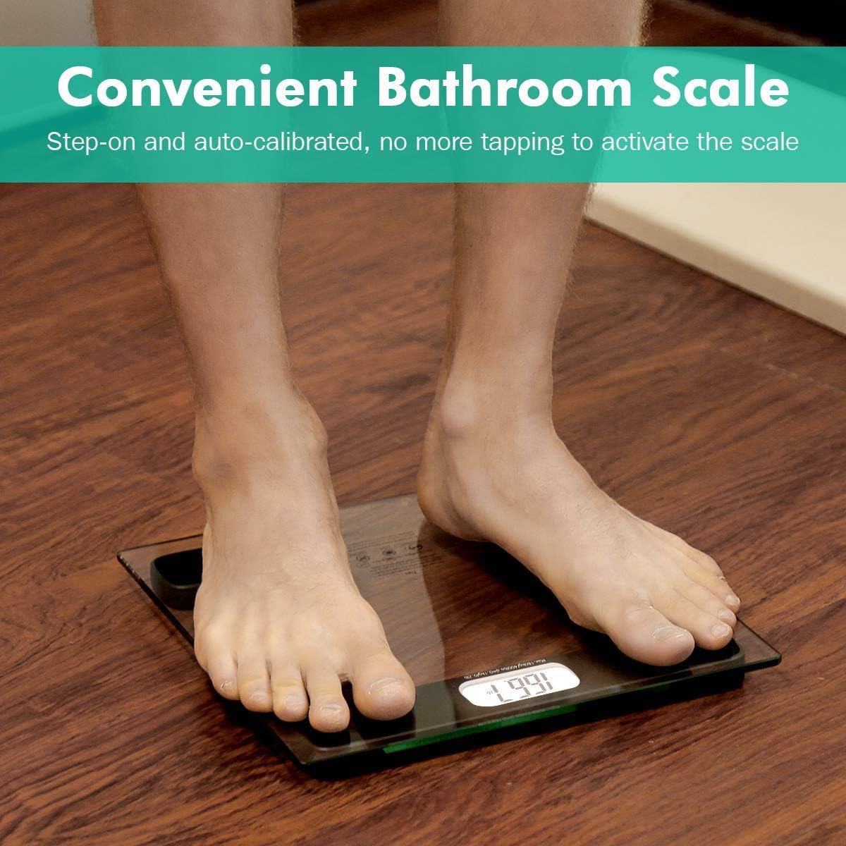 Beautural Precision Digital Body Weight Bathroom Scale with Lighted Display, Step-On Technology, 400 lb, Body Tape Measure and Batteries Included: Health & Personal Care