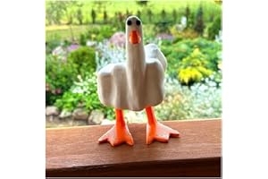 HOXXU Middle Finger Duck Funny Duck Figurine Ornament Weird Home Decor Cute Garden Statue Middle Finger Gift Funny Desk Gifts Office Decor Garden Sculptures Desk Statue Regalos Chistosos