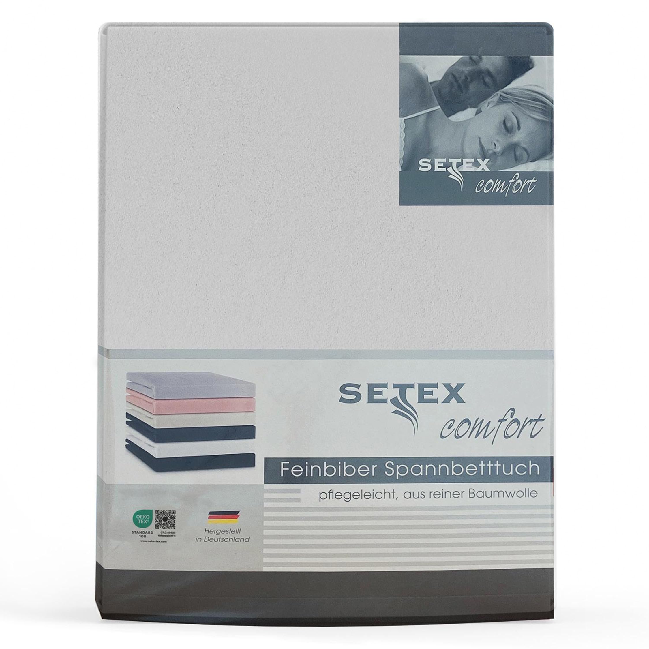 SETEX - Flannelette Bed Sheet with Elastic Band Cuddly Soft - Flannelette Fitted Sheet Made of 100% Cotton with All-Round Elastic Band - Bed Sheet 100 x 200 cm White