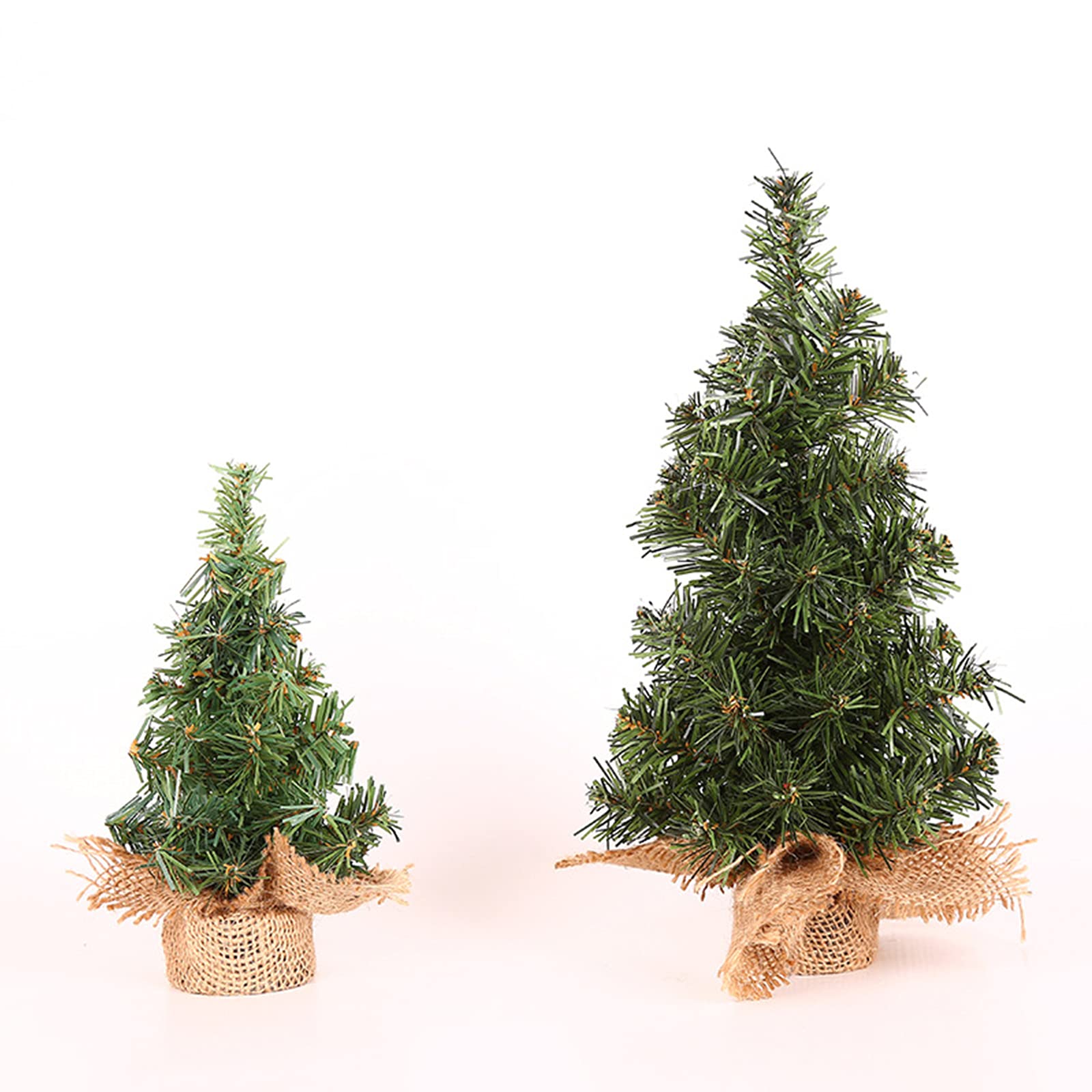 Miniature Christmas Tree Mini Ornaments Tabletop Trees Small Artificial Christmas Tree Durable Artificial Christmas Tree Perfect For Indoor and Outdoor Holiday Decoration, 20cm and 30cm, Green