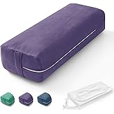 Wellsin Rectangular Yoga Bolster - Meditation Pillow with Washable Suede Cover, 27"X10" X5.5"