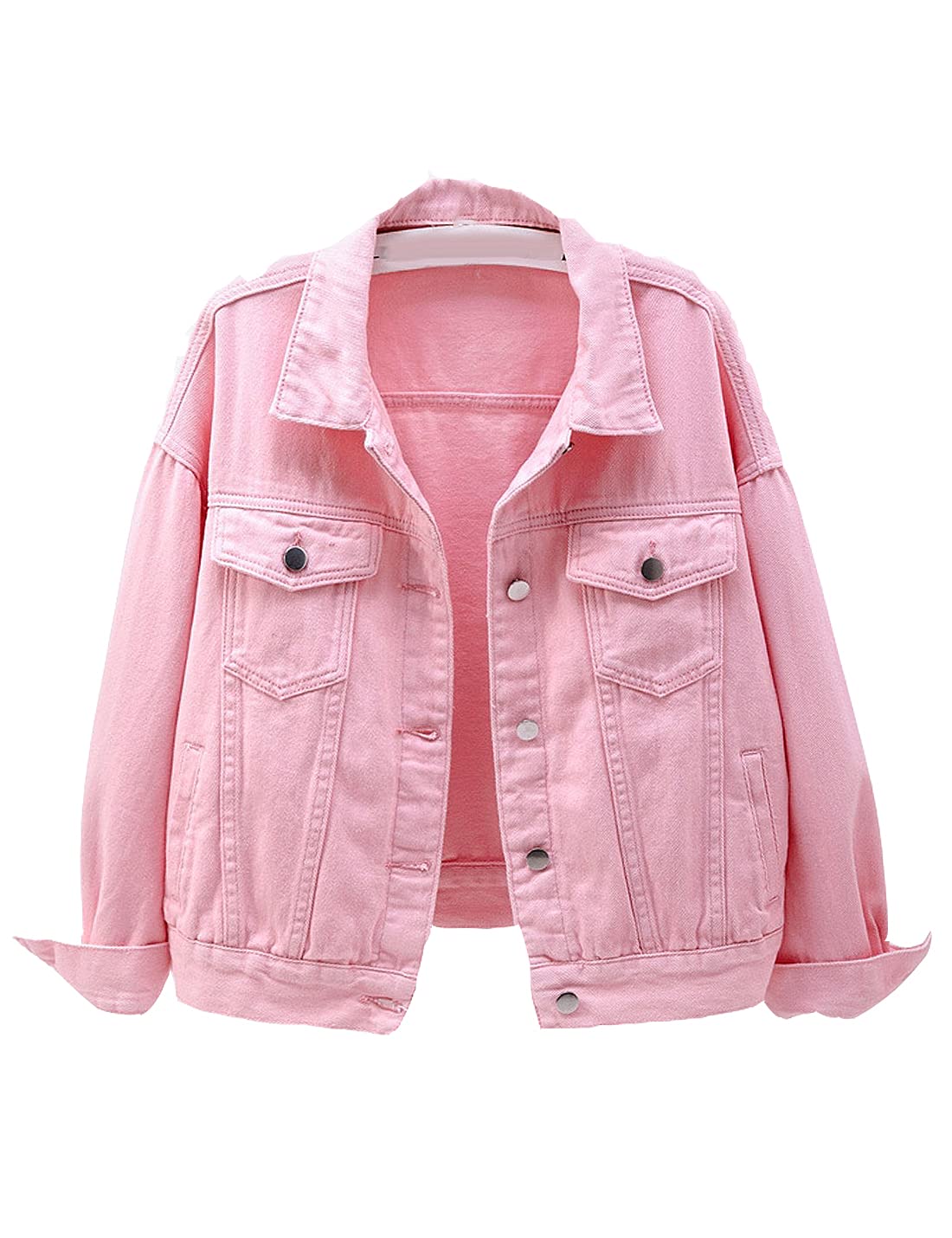 Long Sleeve Lapel Collar Button Down Denim Jacket