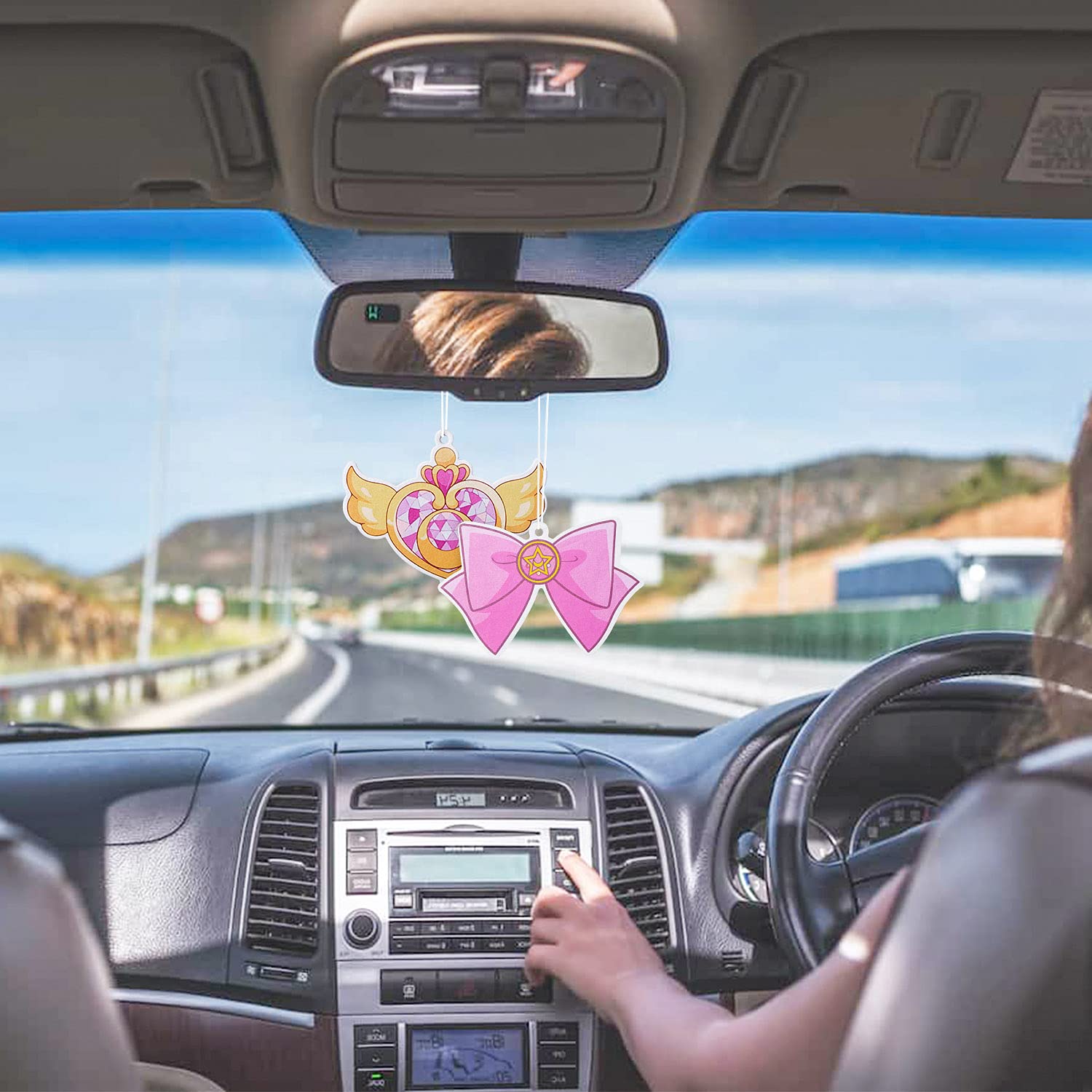 L1rabe Car Air Freshener Anime Moon Cat Artemis Incense Chips, 4 Styles and Scents of Anime Moon Cat Artemis Car Rearview Mirror Pendant Cute Aromatic Accessories Bedroom Closet Shoe Closet Deodorant