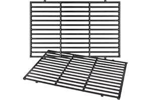 FlameDuty 19.5" Grill Grates Replacement for Weber Genesis 300 Grill Parts with 3 Burner Gas Grills,Weber Genesis E-310 E-320 E-330,Cast Iron Grill Grates for Weber Genesis 7524 7528,2-Pack