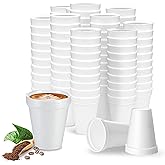 Shop Square 8 Oz Disposable Foam Cups (100 Pack), White Foam Insulates Hot & Cold Beverages, Made in the USA, To-Go Cups - for Coffee, Tea, Hot Cocoa, Soup, Broth, Smoothie, Soda, Juice