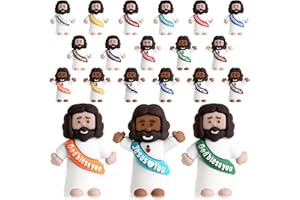 AMZFAVOR 25pcs Little Jesus Figures, Multicolor Mini Figurines in Bulk, Tiny Baby Jesus Rubber Toys to Hide and Seek, Easter Egg Hunts, Sunday School Supplies, Kids & Adults