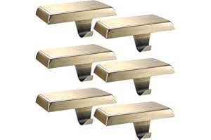 Sunshane 6 Pieces Christmas Stocking Holders Mantel Stocking Hanger Hooks Fireplace Mantle Metal Hang Bases for Xmas Party Decorations (Bronze)