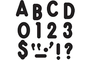 TREND ENTERPRISES TREND Black 7-Inch Billboard Uppercase (EN/SP) Ready Letters, Bulletin Board Decor, 7-Inch, 105 Pieces
