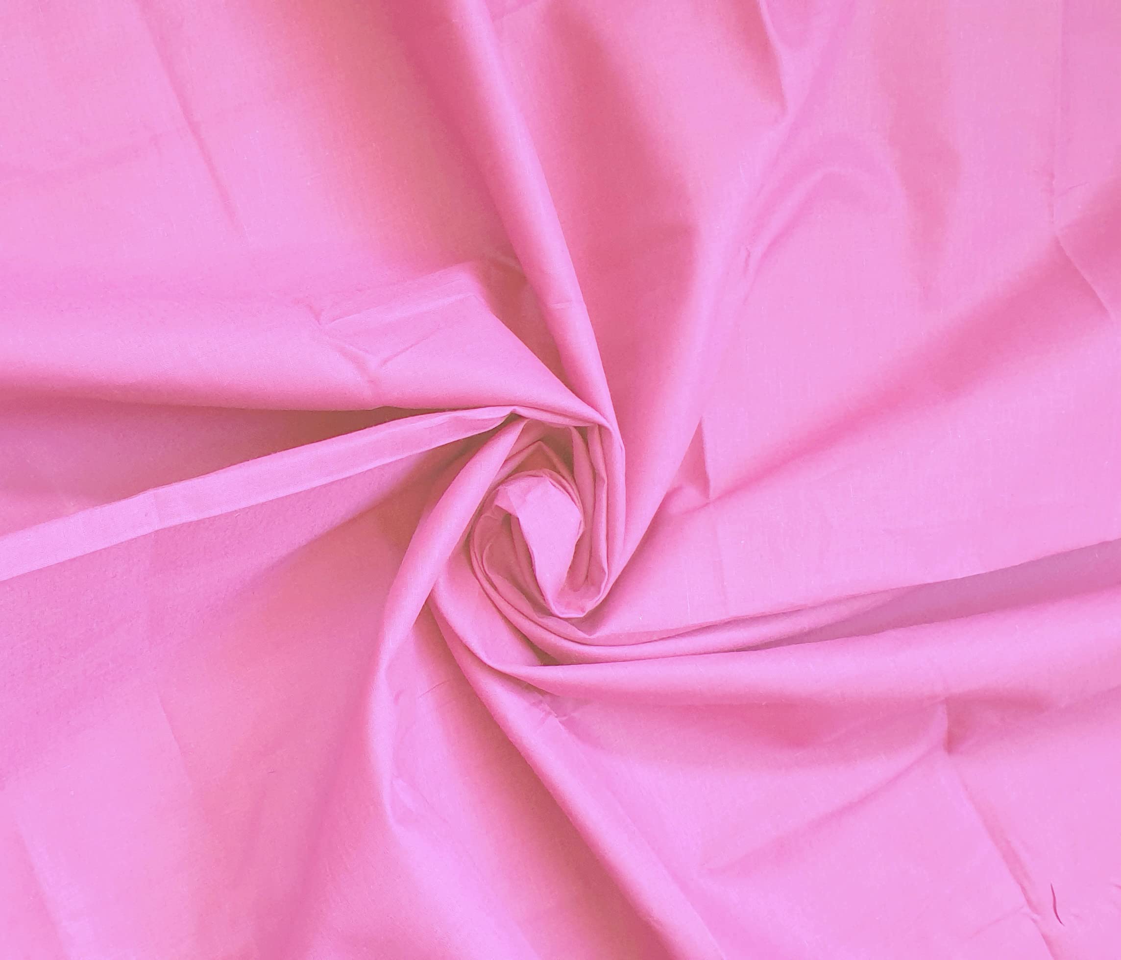 Plain Solid Cotton Lawn 5-Yards 44" inches Wide Cut Fabric Solid Dyed Material DIY Craft (72 x 44 inches, Baby-Pink 2Y)