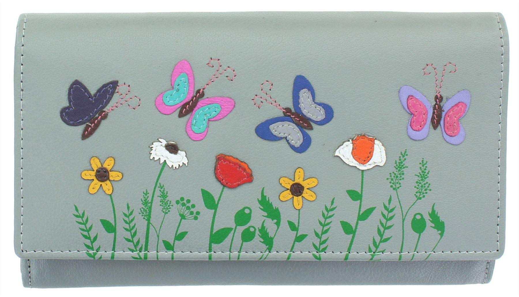 Mala Leather Sophia Collection Leather Purse RFID 3513_42 Grey