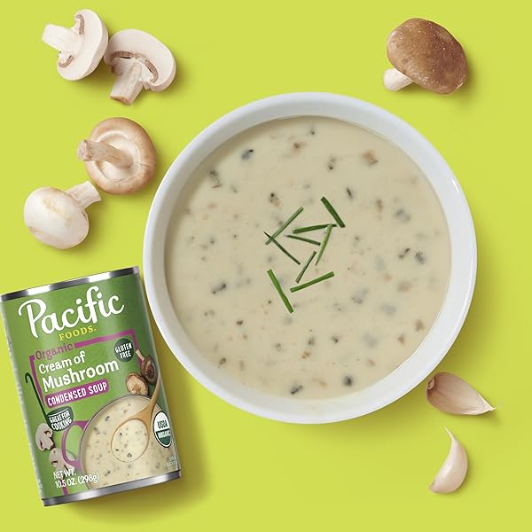 PACIFIC FOODS ORGANIC CREAM OF MUSHROOM SOUP, 10.5 OZ CAN