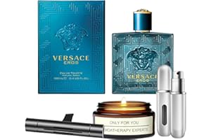 PERFUME4ALL Eros Cologne for Man | 3.4 Oz EDT Spray Gift Set with Lavender Soy Candle (5 ml), Car Air Fresheners, and Empty Travel Perfume Atomizer perfect kit for Men & Boys