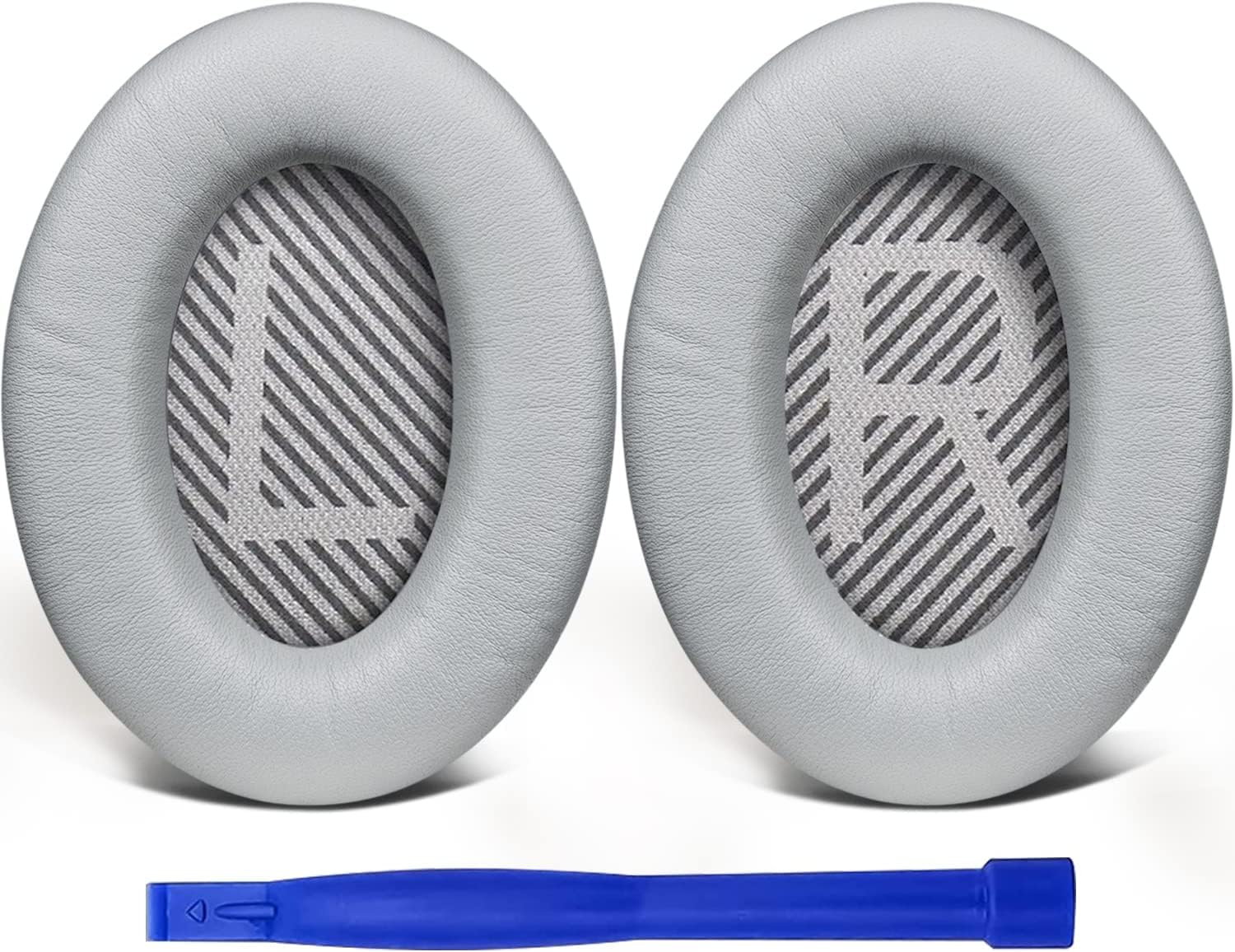 SoloWIT Lambskin Replacement Earpads Cushions for Bose QuietComfort 35 (QC35) & Quiet Comfort 35 II (QC35 ii) Headphones, Ear Pads with Noise Isolation Foam, Added Thickness (Brilliant Grey)
