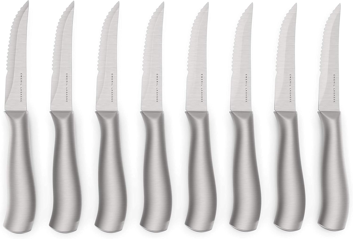 Emeril Lagasse 8-Piece 4.5” Stainless Steel Steak Knife Set (Large Handles): Kitchen & Dining