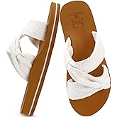 KuaiLu Womens Dressy Bow Sandals Arch Support Yoga Foam Cushion Comfortable Walking Slides Open Toe Summer Beach Indoor Outdoor Slippers