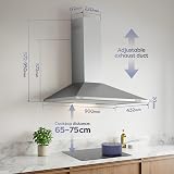CIARRA 90cm Wall-Mounted Cooker Hood CBCS9201 with Carbon Filters view 7