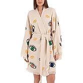 Acetory Muslin Robe for Women - Organic Turkish Cotton Gauze Bathrobe - Soft Absorbent Spa Robe - Valentine's Day Gift