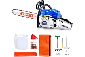 Supmix 62cc Gas Powered Chainsaw, 20-Inch Gasoline Powered Chain Saws, 3.4HP 2 Cycle Petrol Chainsaw Garden Tools, Handheld C