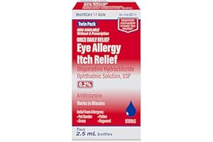 HealthCareAisle Eye Allergy Itch Relief - Olopatadine Hydrochloride Ophthalmic Solution USP, 0.2% - 2.5mL (Twin Pack), Eye Allergy Drops