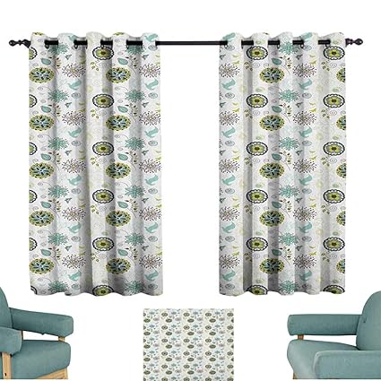 Amazon Com Sanring Floral Girs Room Backout Curtains Bird And