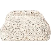 GORGLITTER Women's Crochet Purses Wedding Prom Summer Beach Bag Dumpling Cloud Evening Clutch Purses