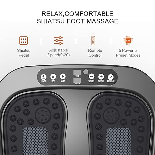 ROTAI Foot Massager Machine with Remote, Multi Relaxations and Pain Relief  - Shiatsu Vibration Feet Massager Increases Circulations, Relieve Stiffness  Tired Muscles and Plantar Fasciitis (Black) in Kenya | Whizz Foot Massagers