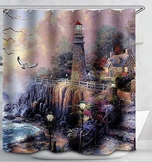 Amazon Com Maoxuxin Cobblestone Bridge Shower Curtain Set With