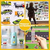 ASTARON Reusable 3D Puffy Sticker Book 88 Pcs Vehicles Kids Education view 4