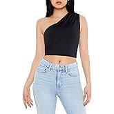 Forever 21 Womens Ruched One-Shoulder Crop Top