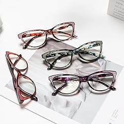 eyeezi Cat Eye Reading Glasses for Women-4PC Blue