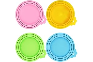 WOHENI Can Lids, 4 Pack Can Cover Dog Food, Can Dog Food Lids, Universal Silicon Can Lid Fits Most Standard Size Dog and Cat Can Tops
