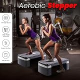 FK Sports Stepper Exercise & Workout 5 Level Adjustable Height Grey view 7