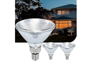 Lachesan PAR38 Halogen Flood Light Bulbs 2 Pcs, 80W Equivalent, 120V, E26 Base, 2700K Warm White Light for Indoor and Outdoor