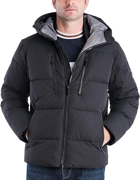 michael kors men's hooded puffer jacket