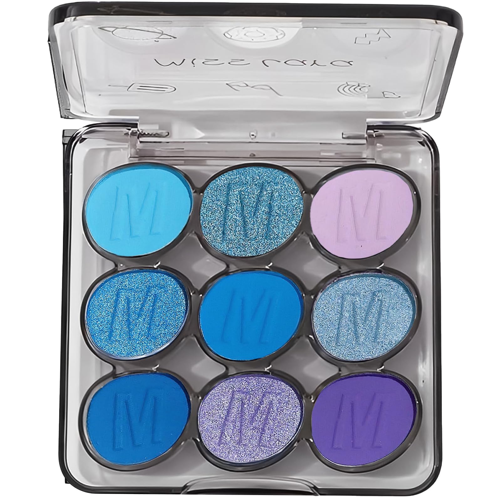 Kighdel Blue Eyeshadow Palette: 9 Colors, Matte, Long-Lasting, Waterproof, Easy to Apply, Full Coverage, Shimmery, Female, Eyeshadow Palette