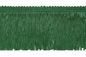 Trims By The Yard 2" Chainette Fringe Trim, Polyester-Made Decorative Fringe Trim, Versatile Fringes for Costumes, Uniforms, Home Decor, and Party Decorations, 5 Yards, Emerald