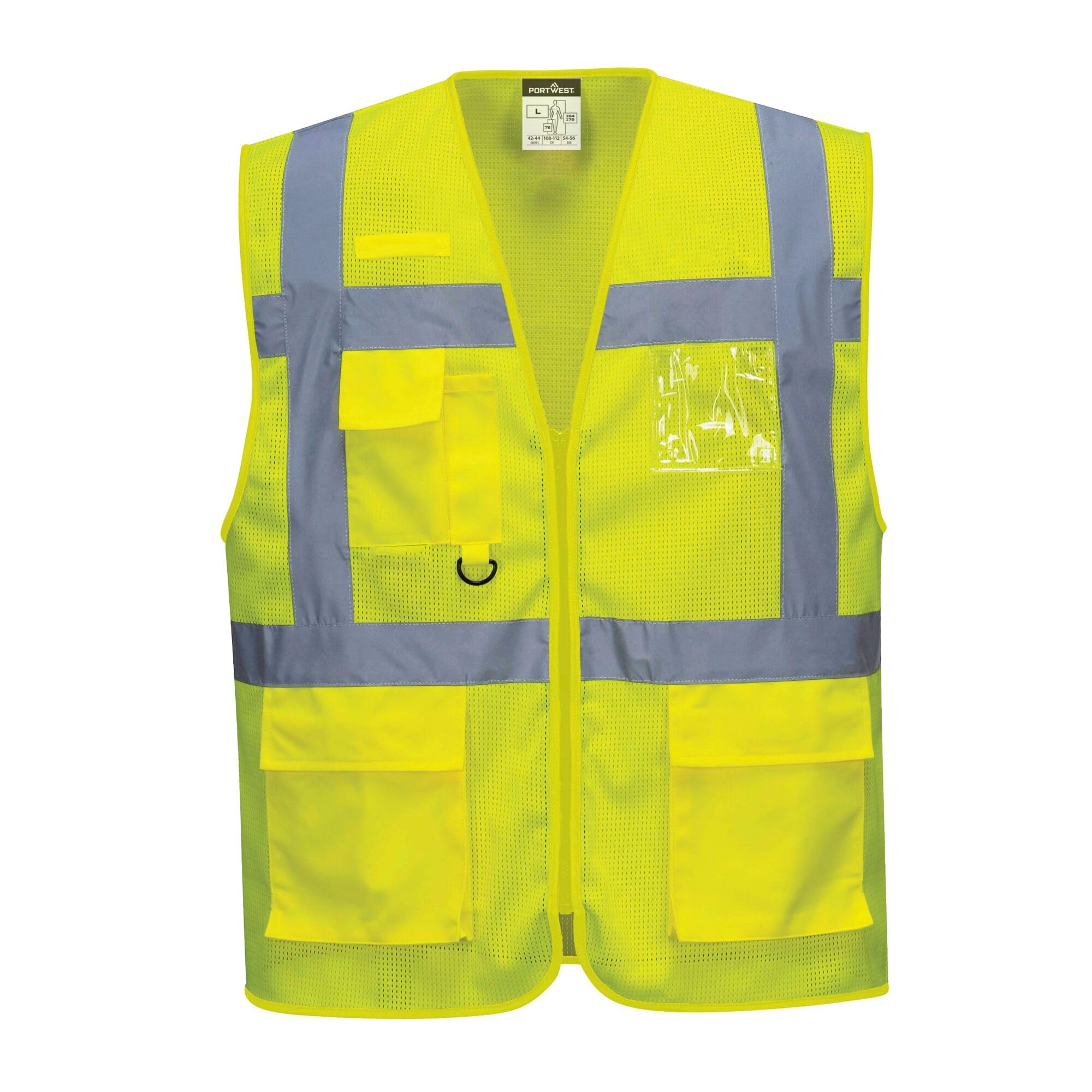 Portwest C376YERM Athens Mesh Air Executive Vest, Medium, Yellow