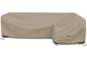 Covers & All L Shape Sectional Sofa Cover, 12 Oz, Waterproof & UV-Resistant, Ideal for Indoor/Outdoor (Right Side Sofa, 90" x 120" x 33" x 35", Beige)