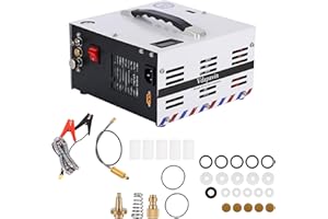 Vdapavin PCP air compressor, 4500psi/30MPa, built-in filter, oil-free/water-free, 12V DC/110/220V AC, suitable for PCP air guns, paintball shooting, HPA tanks, and diving cylinder compressors