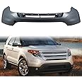 Peforway Front Upper Bumper Cover w/o Park Assist Holes Compatible with 2011-2015 Ford Explorer Replacement Primed BB5Z17D957APTM FO1014109