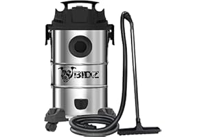 BIDZ 8 gallons, Powerful 6 Peak HP Motor, 65'' Water Lift Suction Power, Heavy-Duty Stainless Steel Semi- Commercial Shop Vac